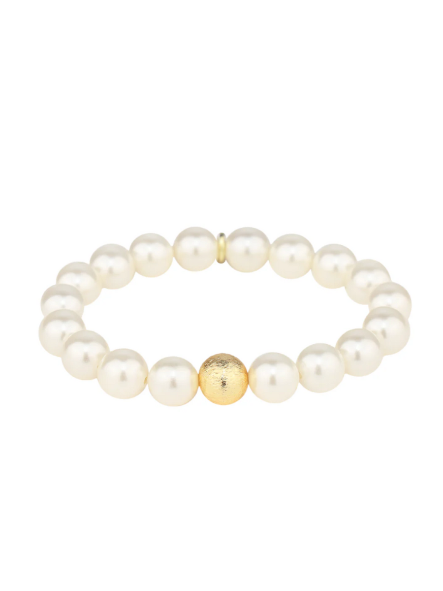 BuDhaGirl | Mala Beaded Bracelet - White Pearl