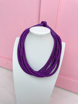 Multi Strand Slub Rope Necklace - Purple