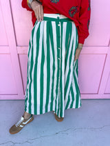 Statement Stripe Skirt - Green