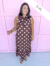Polka Dot Pretty Dress - Brown/Tan