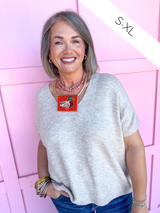 Put Together Oversized Knit Top - Heather Beige