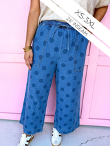 JINCY'S | CROP - Polka Dot Pants - Light Wash