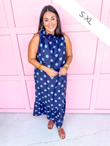 Polka Dot Pretty Dress - Navy/Light Blue