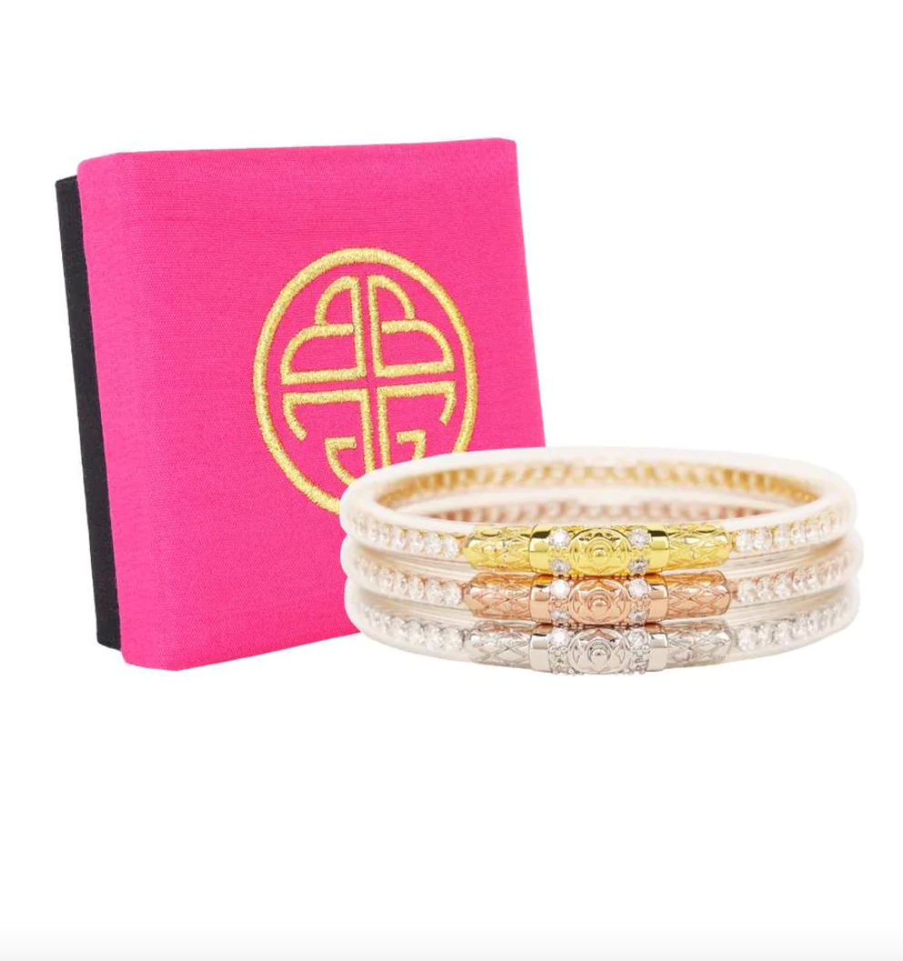 BuDhaGirl | Three Queens All Weather Bangles - Clear Crystal
