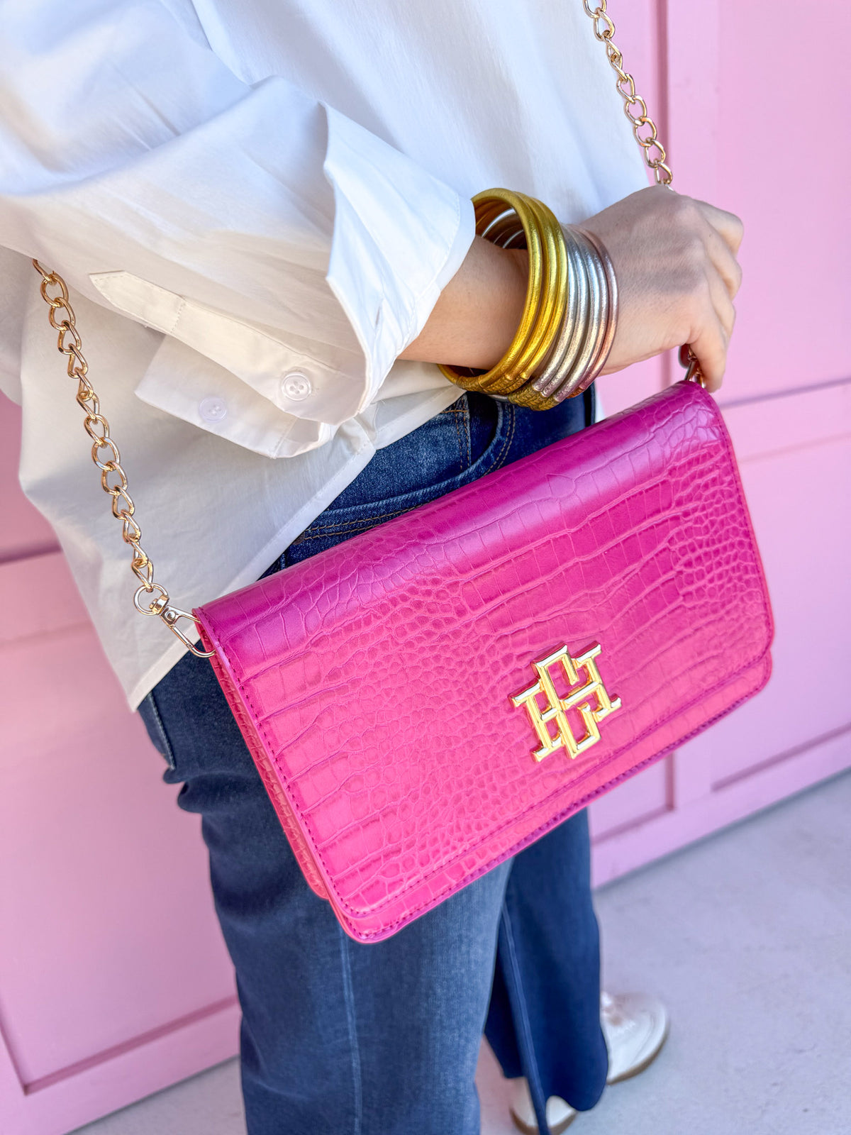 Caroline Hill | Bryn Clutch/Crossbody - Hot Pink