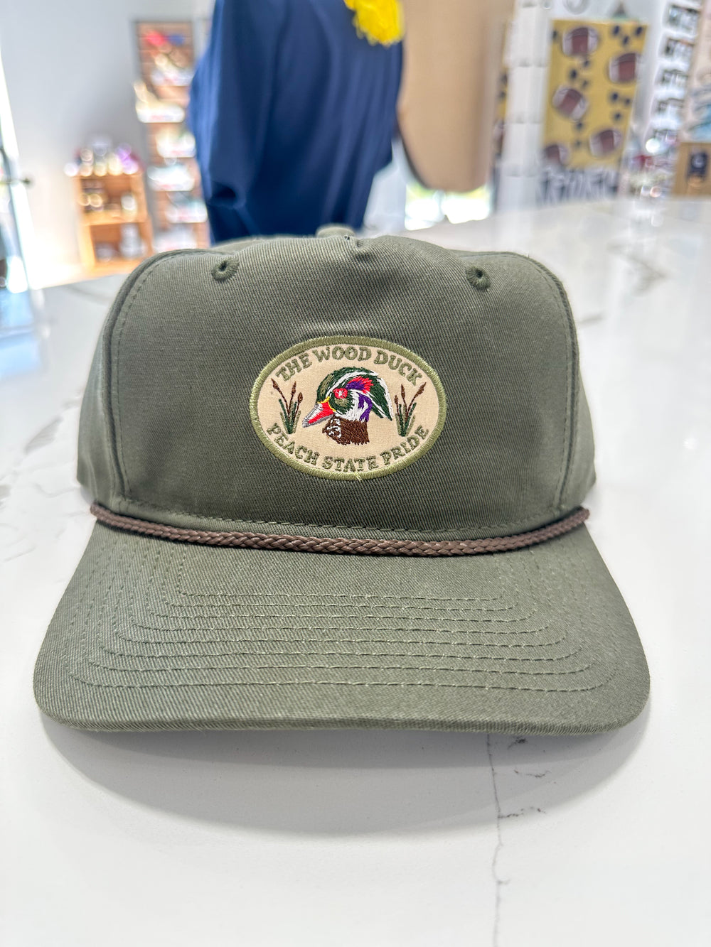 Peach State Pride | Wood Duck 5 Panel Hat - Olive