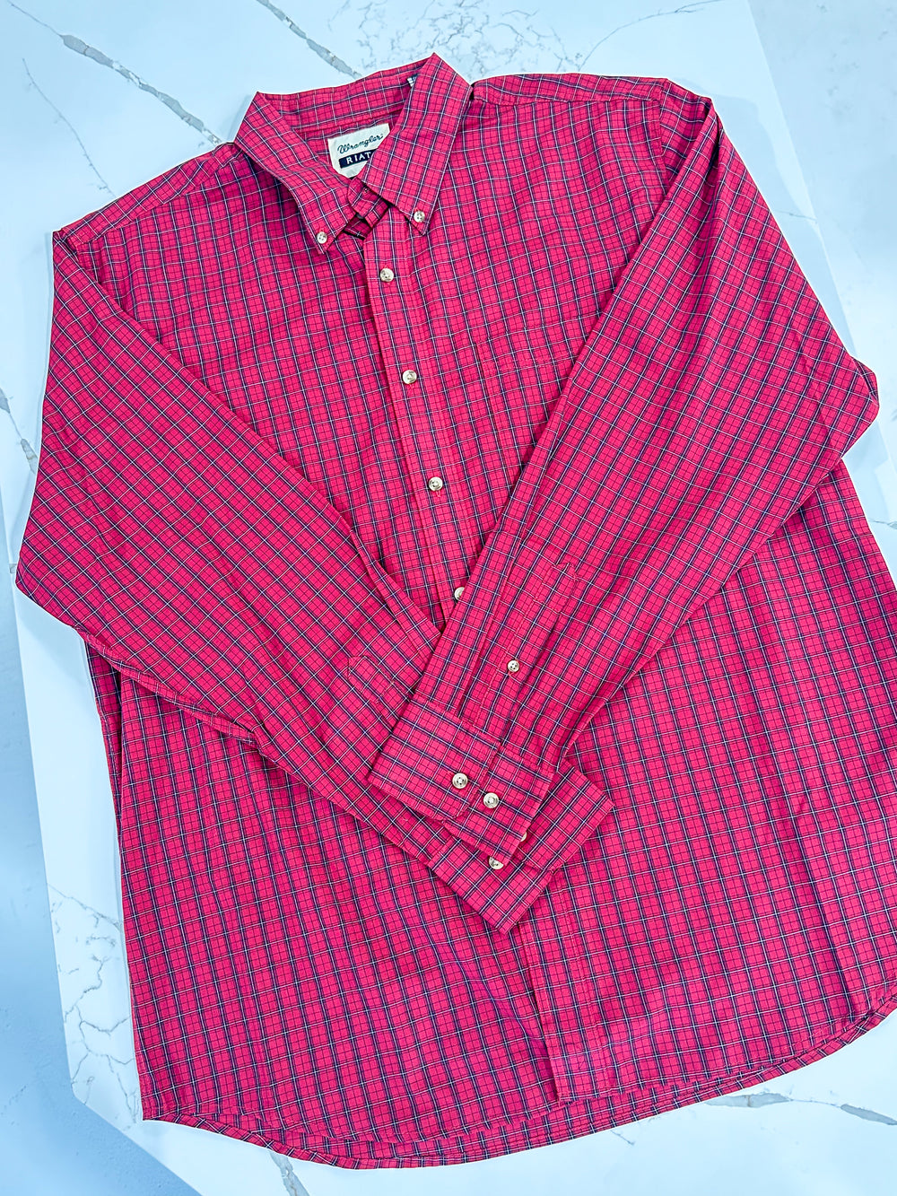 Wrangler | Cotton Button Down - Red/Black