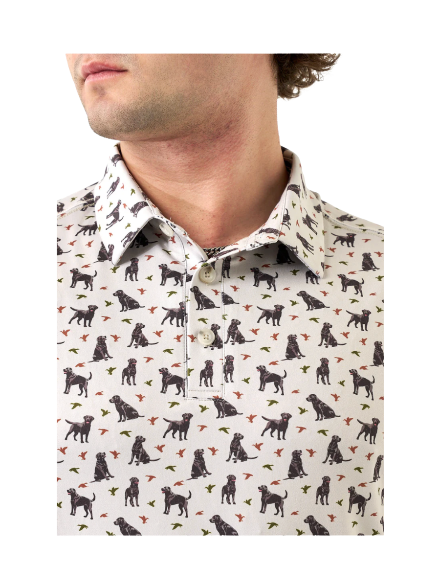 BURLEBO Performance Polo Ducks & Dogs mens outdoors jincy's tripp