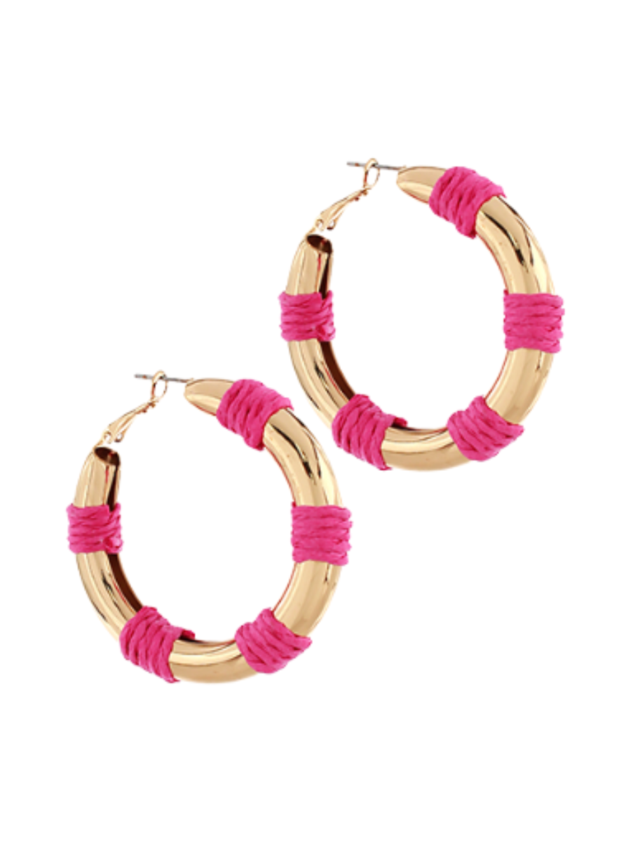 Spin Cycle Hoops - Fuchsia/Gold