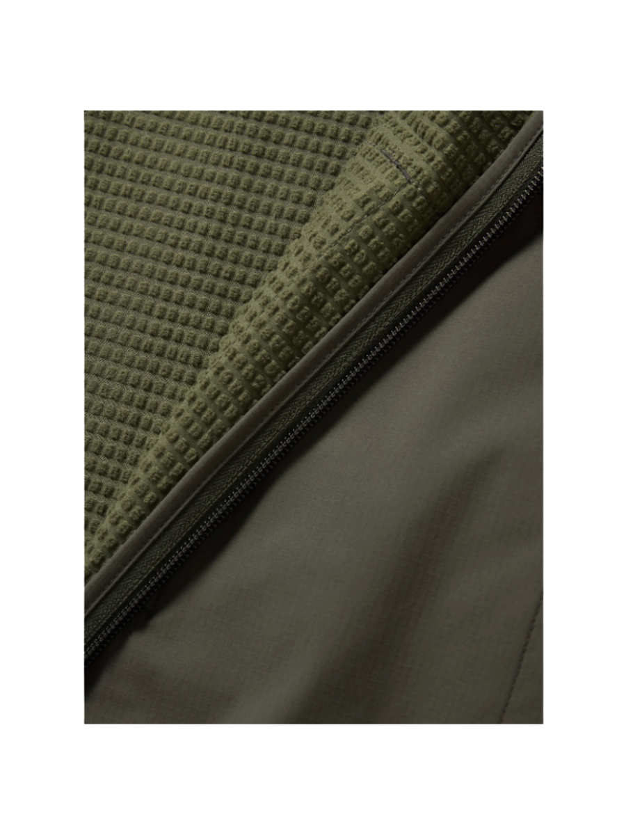 Duck Camp | Lightweight Grid Tech Fleece Half Zip Pullover - Moss/ Raven