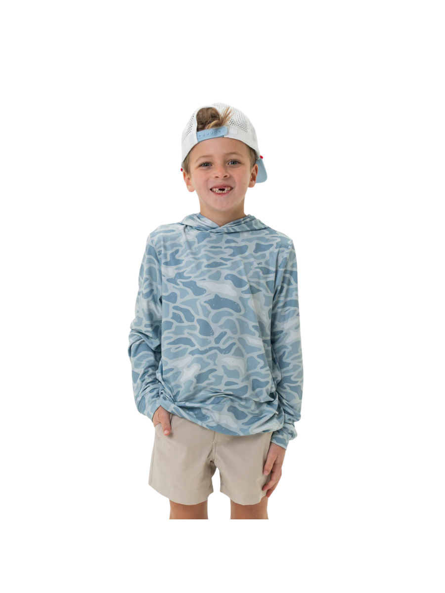 BURLEBO | Youth Performance Hoodie - Seaside Camo