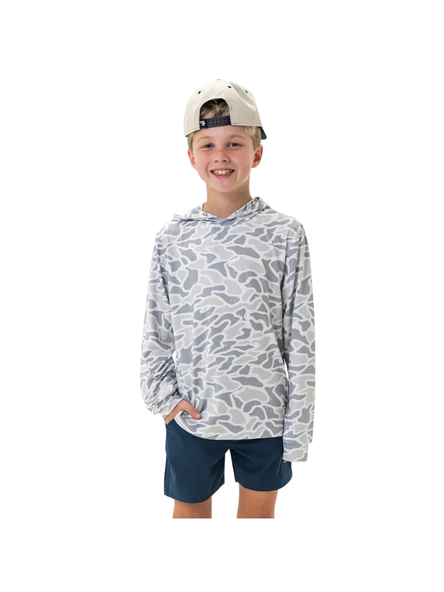 BURLEBO | Youth Performance Hoodie - White Camo