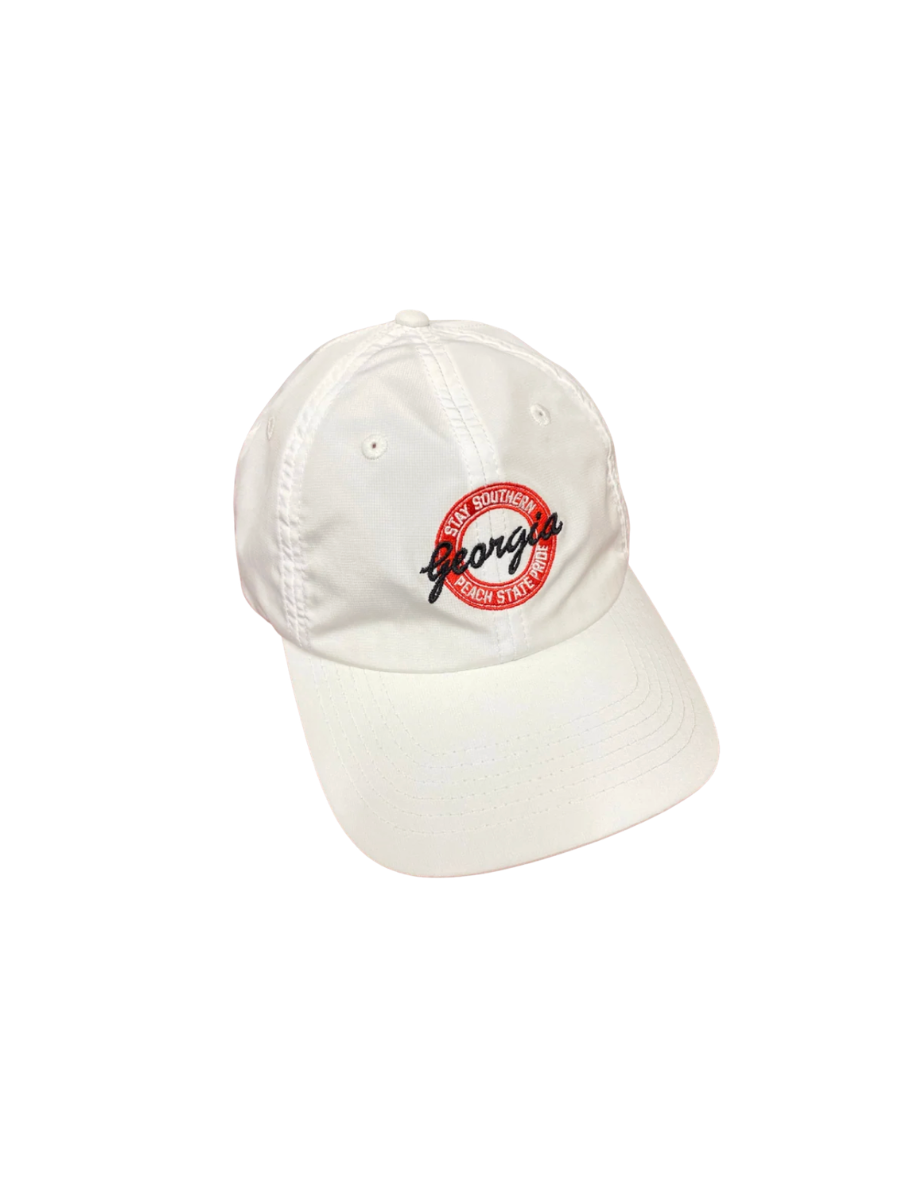 Peach State Pride | Retro Georgia®️ Performance Adjustable Hat - White