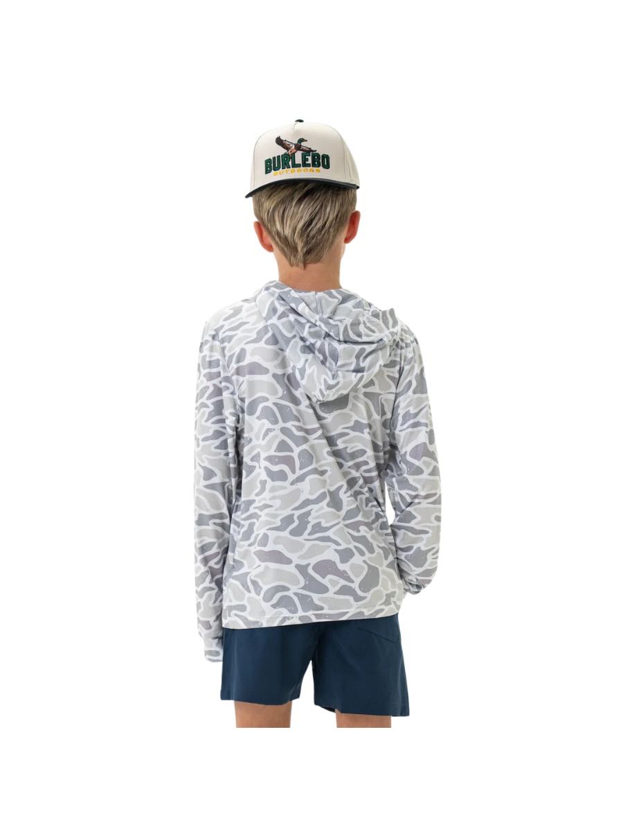 BURLEBO | Youth Performance Hoodie - White Camo