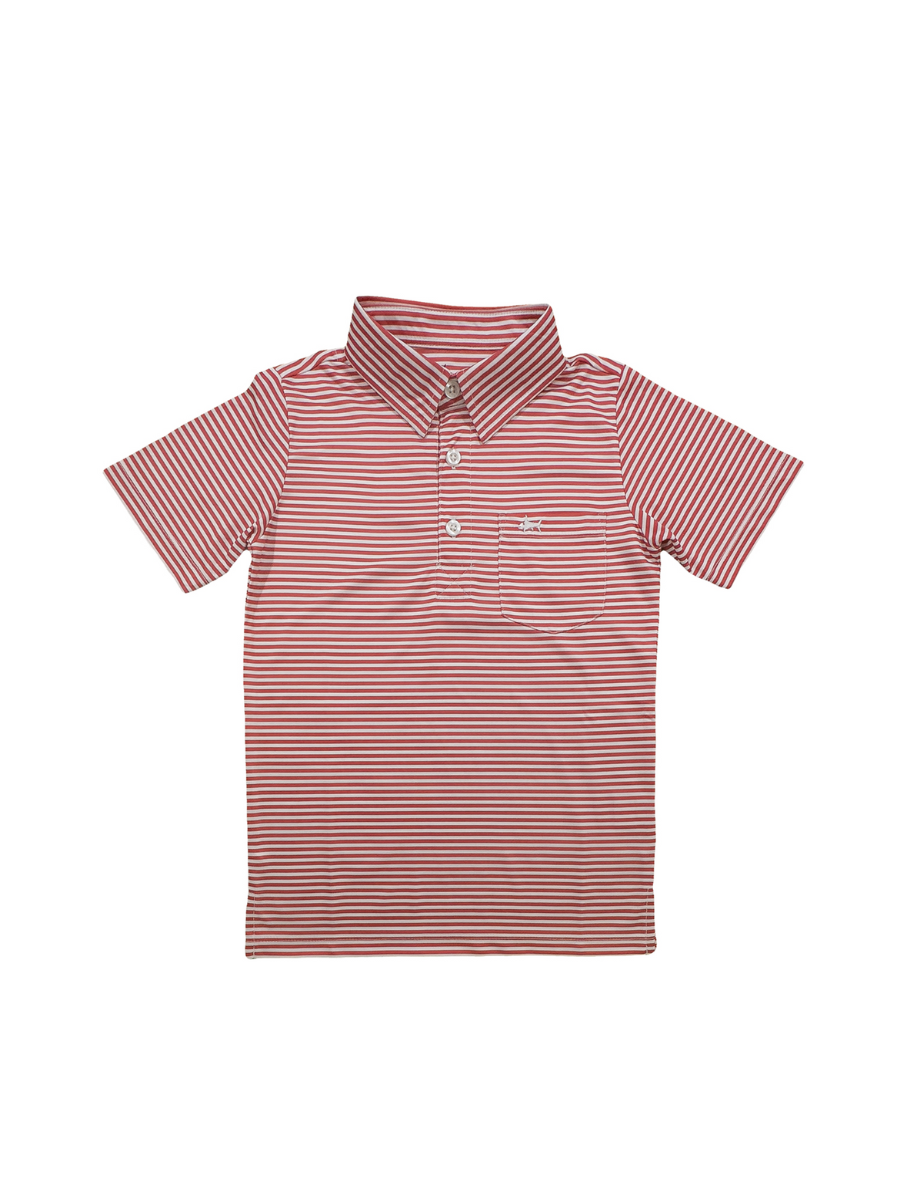 Saltwater Boys | Inshore Performance Polo - Red Stripe