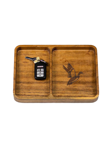 Duck Etched Wood Valet Tray mens catchall gift jincy's tripp