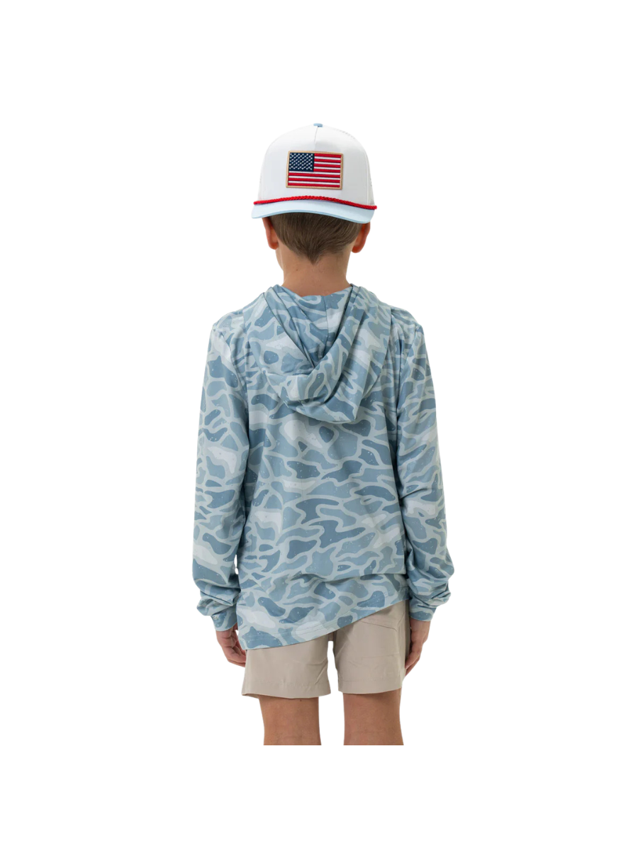 BURLEBO | Youth Performance Hoodie - Seaside Camo