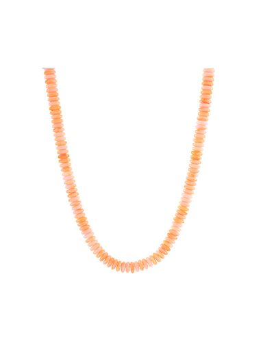 wide disk marble bead necklace orange & light pink color womens accessory gift jincy's