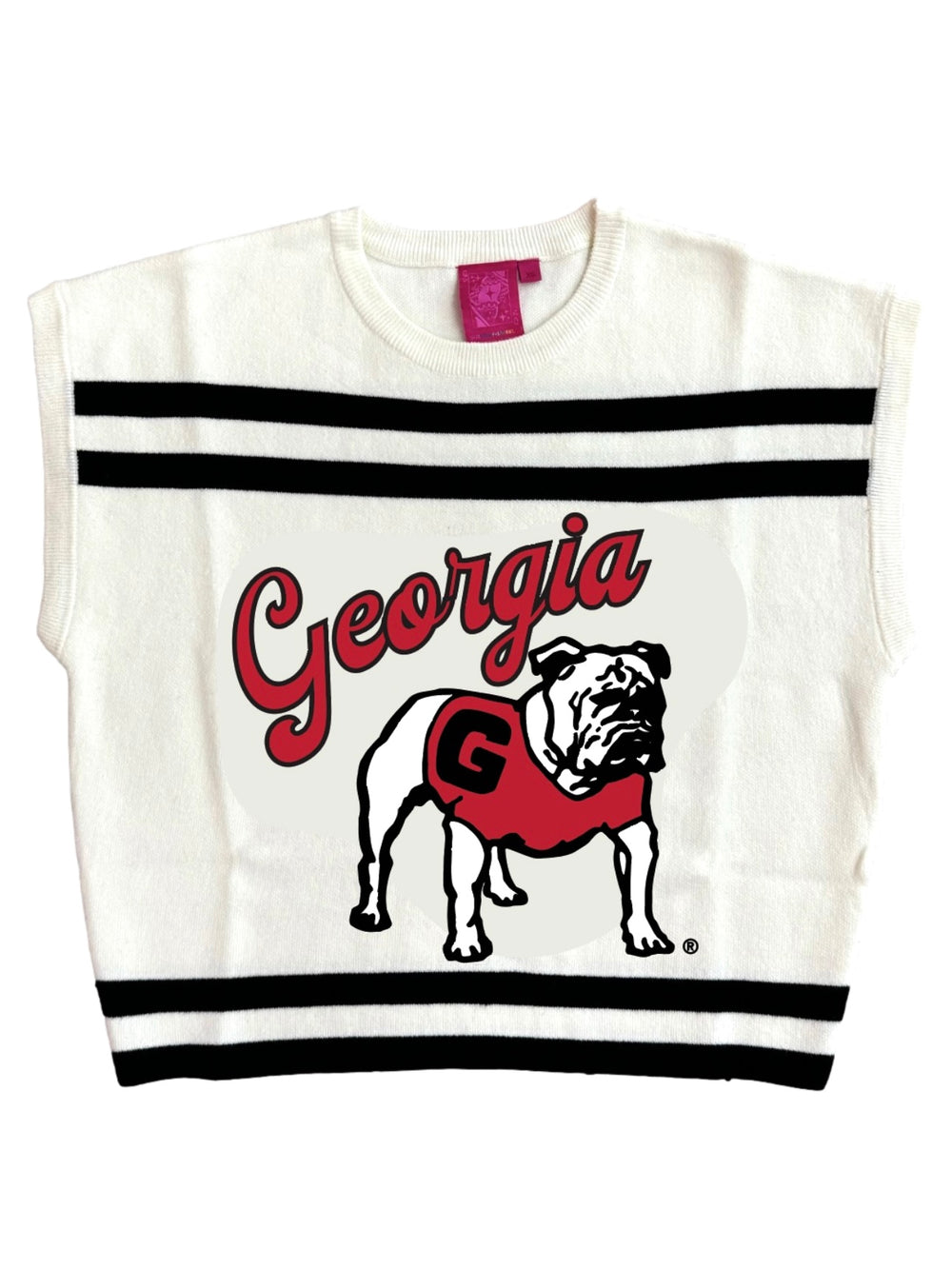 QUEEN OF SPARKLES | Licensed Stripe Georgia Bulldog Short Sleeve Top