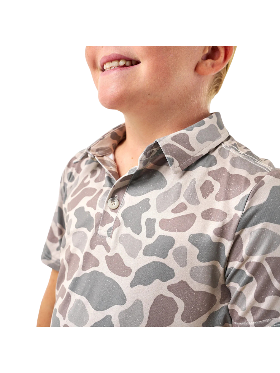 BURLEBO | Youth Polo - Classic Deer Camo