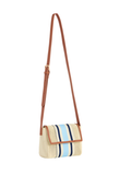 Aria Crossbody natural purse womens boutique woven blues white jincy's