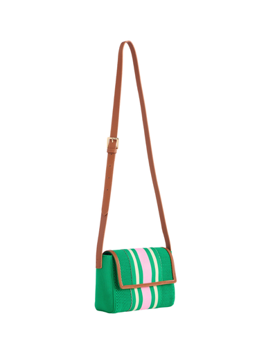 Aria Crossbody Green purse womens boutique woven pink white jincy's