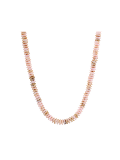 wide disk marble bead necklace light pink color womens accessory gift jincy's