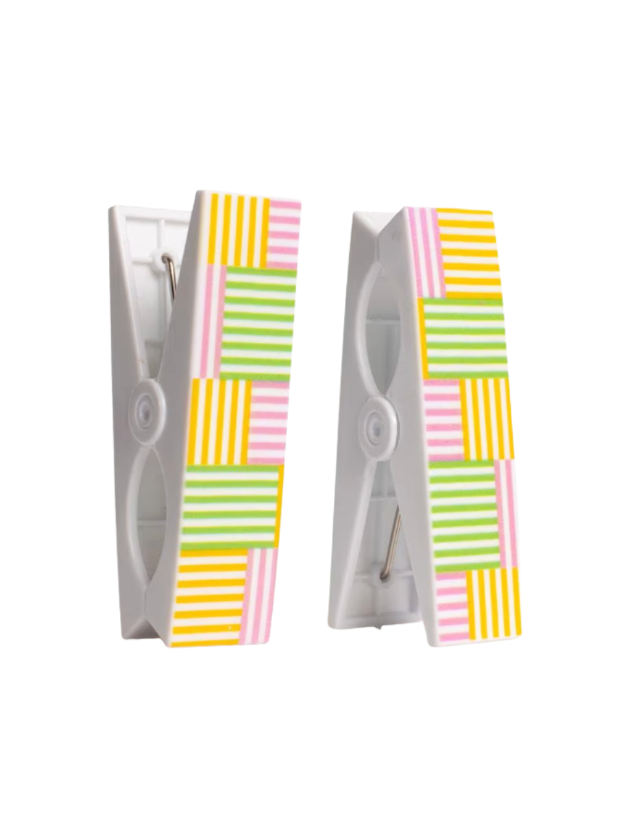 Beach Towel Clips Freeport Stripe Pink/Green/Orange womens gift jincy's
