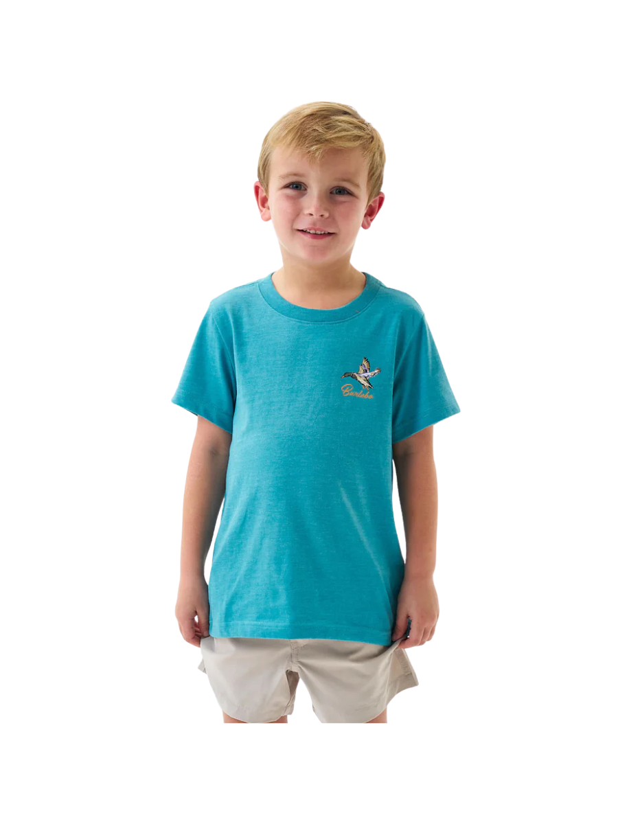 BURLEBO | Youth Tee - SS - Pintail Triangle Duck - Heather Cyan