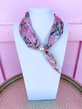 Floral Charm Scarf Necklace
