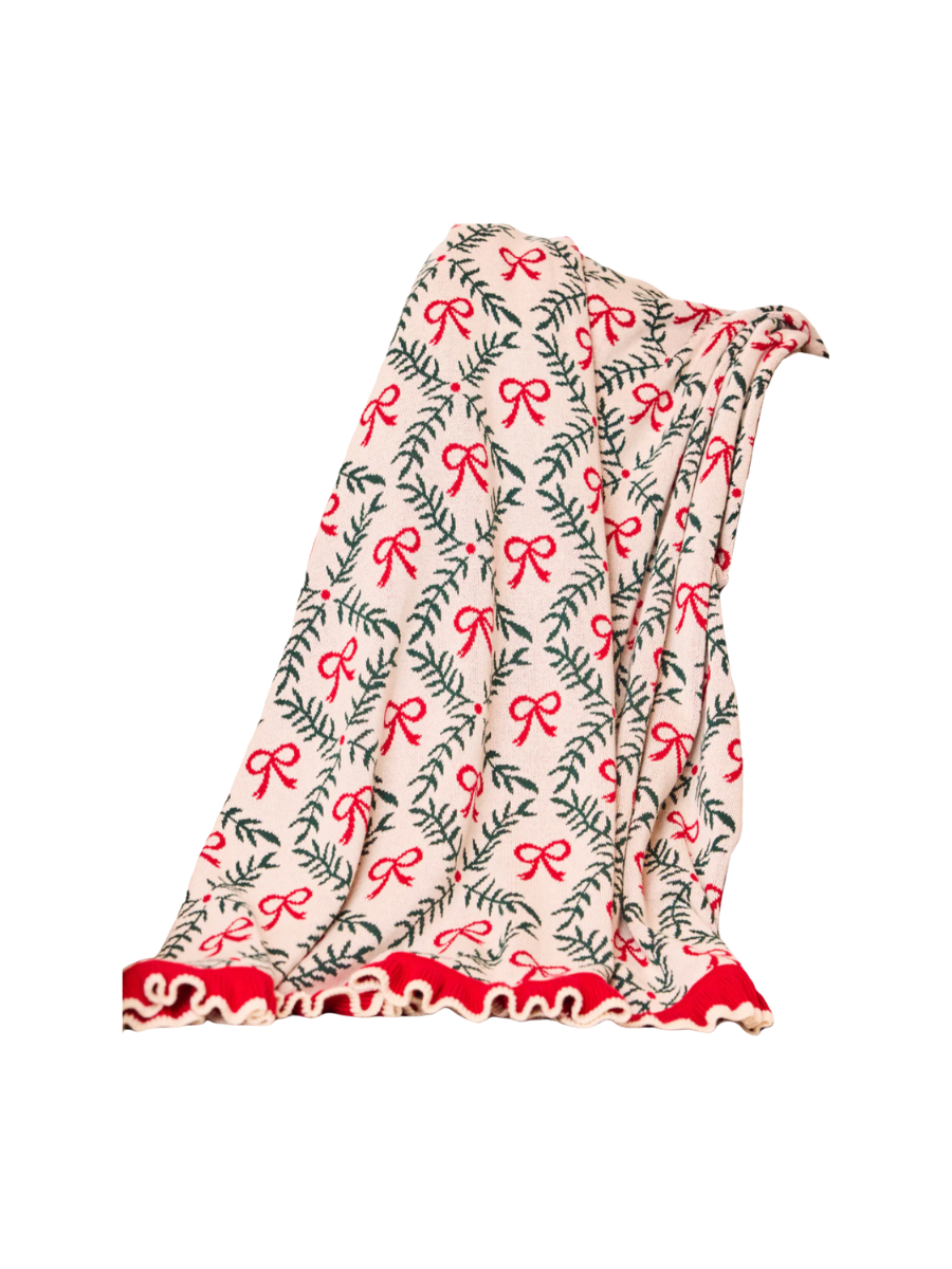 mary sqaure holiday trellis blanket christmas gift home jincy's