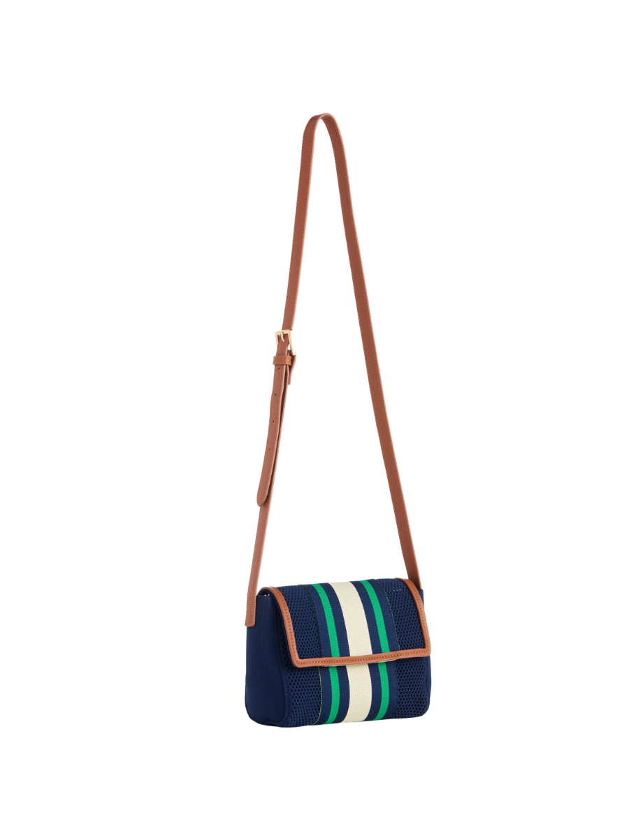 Aria Crossbody navy purse womens boutique woven green white jincy's
