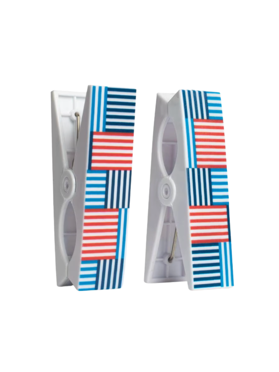 Beach Towel Clips Freeport Stripe Red/White/Blue pool beach gift jincy's