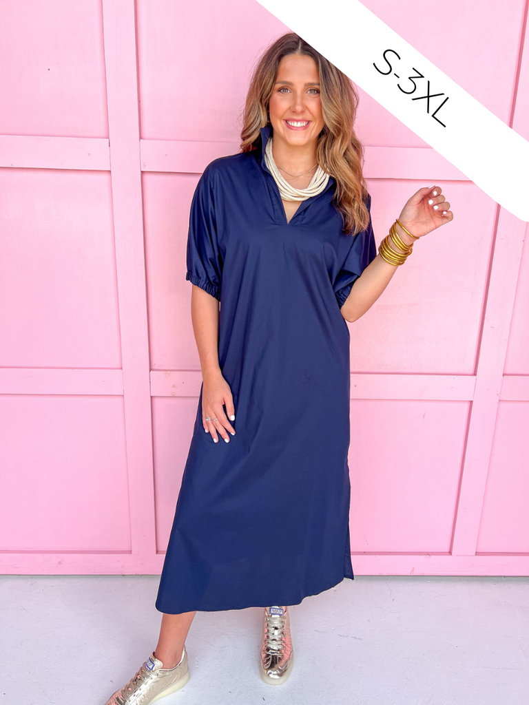 ADRIENNE | Blakely Dress - Navy | Jincy's Southern Exchange
