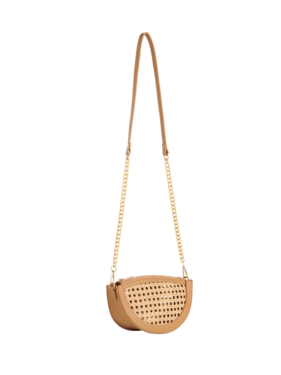 Lyra Crescent Crossbody/Wristlet - tan Shiraleah womens boutique jincy's