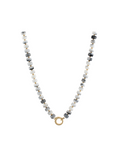 marble bead & ring clasp necklace white gold womens accessory gift jincy's