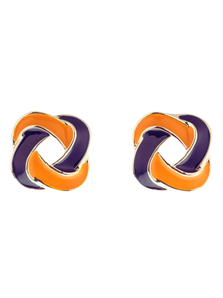 Michelle McDowell | Annie Earrings - Navy & Orange