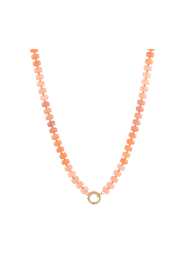 marble bead & ring clasp necklace coral gold womens accessory gift jincy's