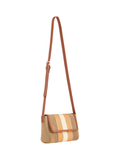 Aria Crossbody natural purse womens boutique woven orange white jincy's
