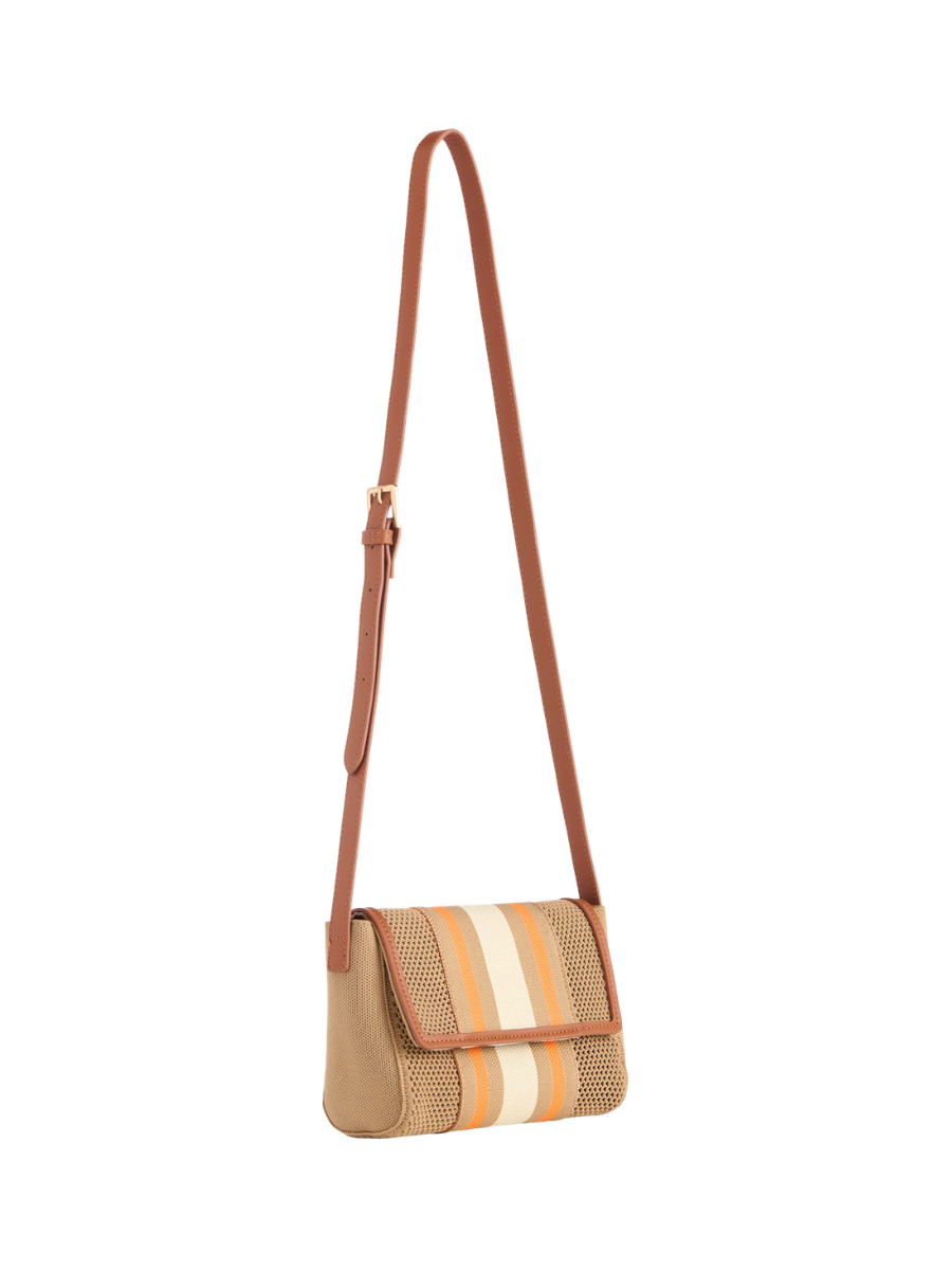 Aria Crossbody natural purse womens boutique woven orange white jincy's