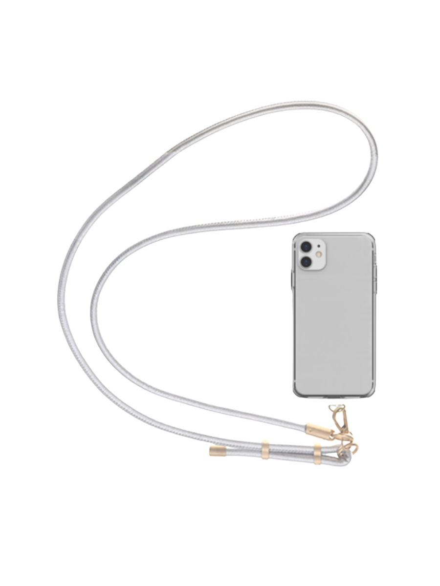 hold the line phone lanyard silver womens accessory gold accents jincy's