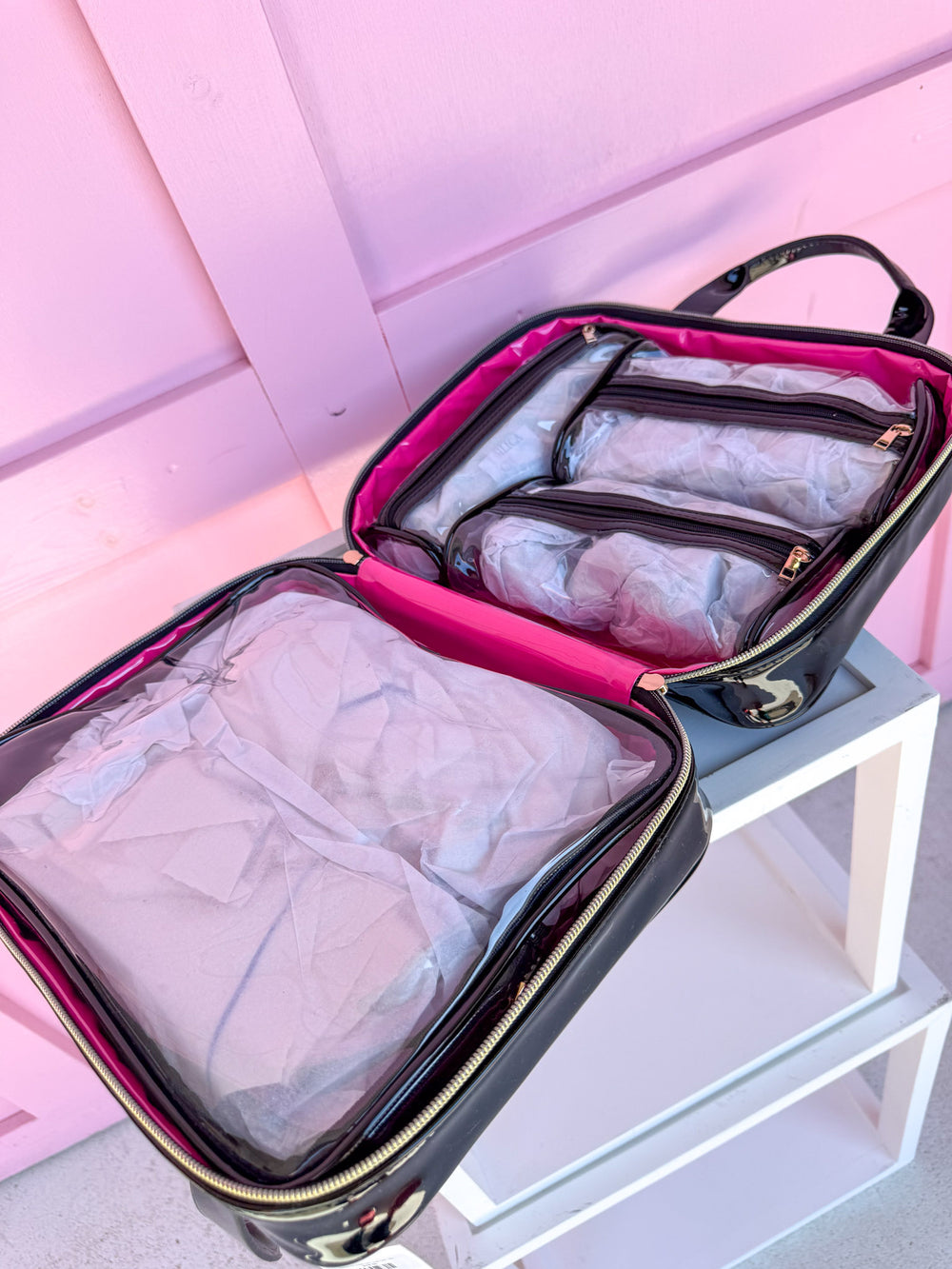 Caroline Hill | Punta Cana Large Case - Black Patent