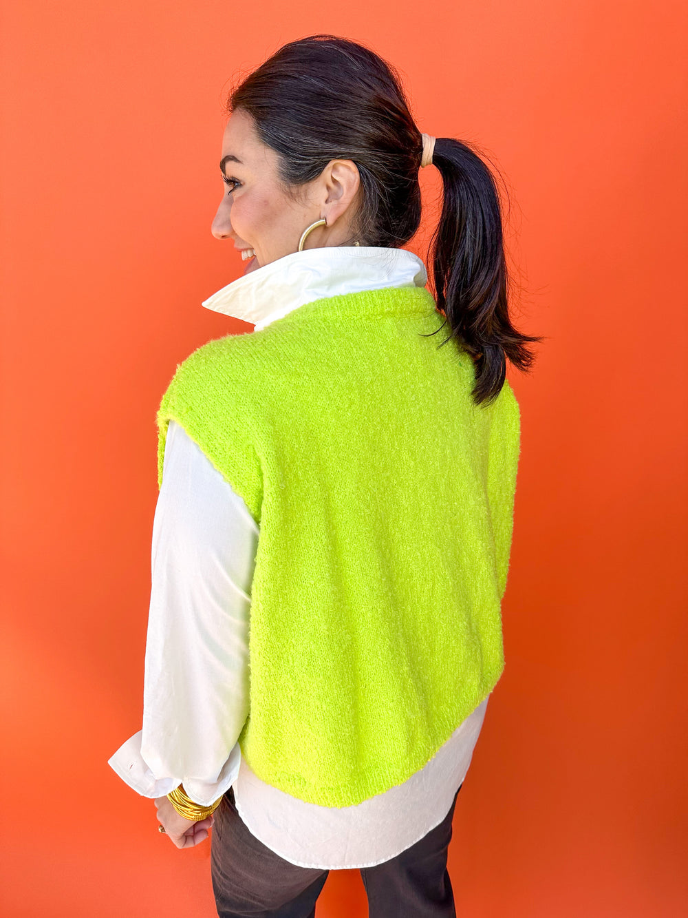 Catching Feelings Sweater Vest - Neon Green