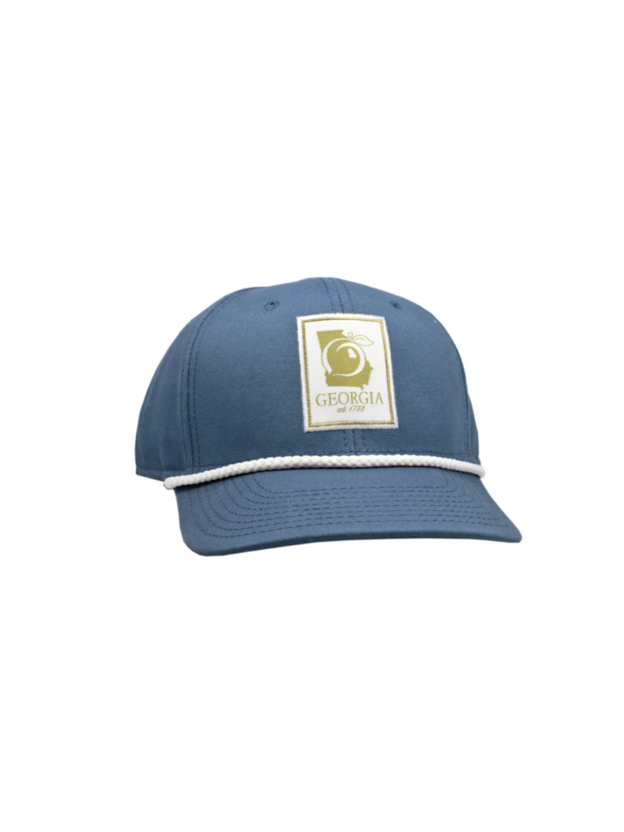 Peach State Pride | State Patch Elberta Canvas Hat - Navy