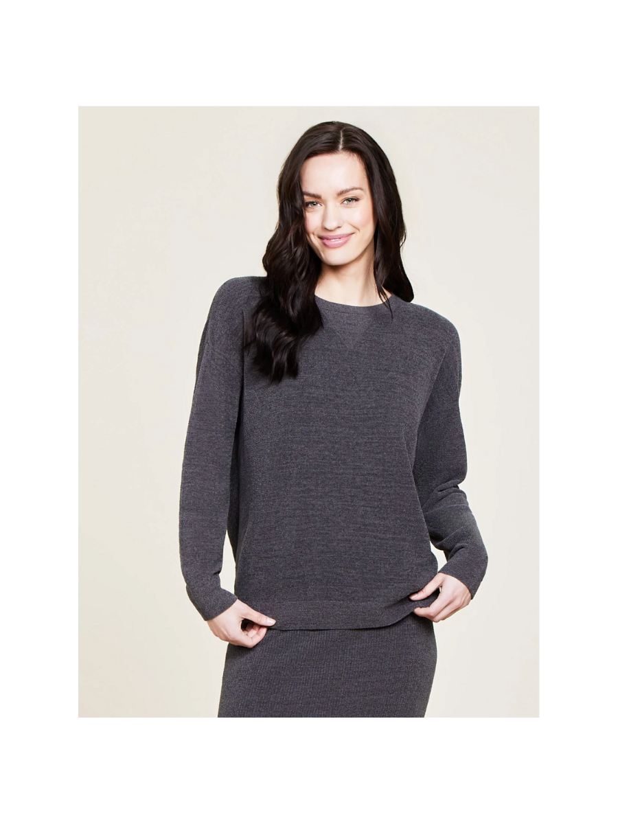 Barefoot Dreams | CozyChic Ultra Lite Drop Shoulder Pullover - Carbon