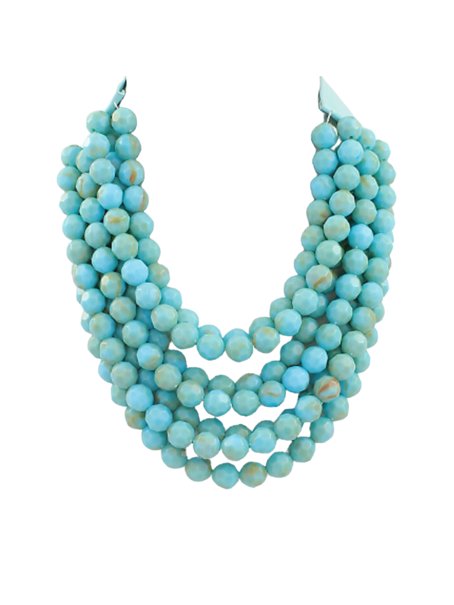 Beadful Elegance Necklace - Turquoise