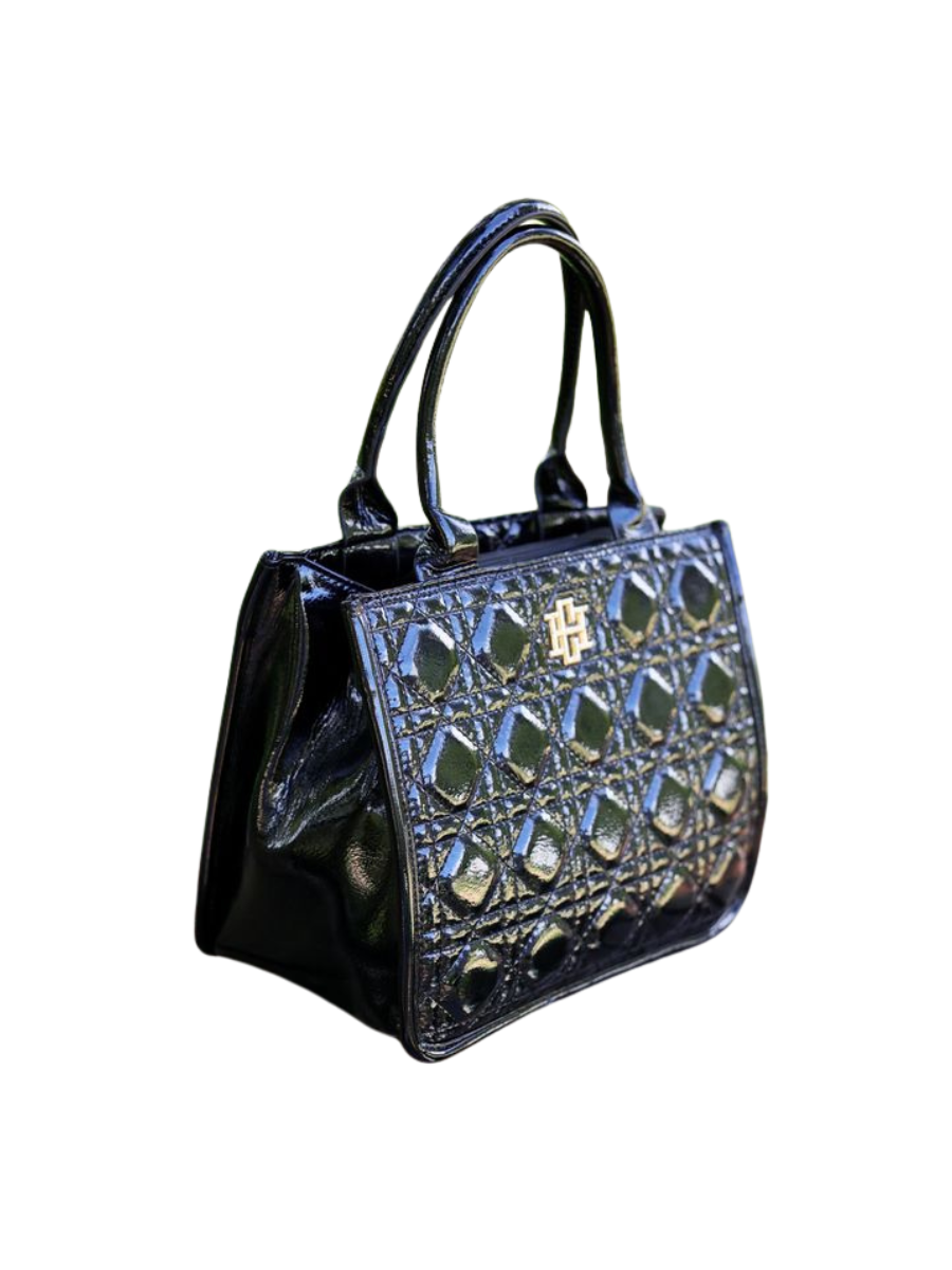 Caroline Hill | Ricky Tote - Black Patent LQ