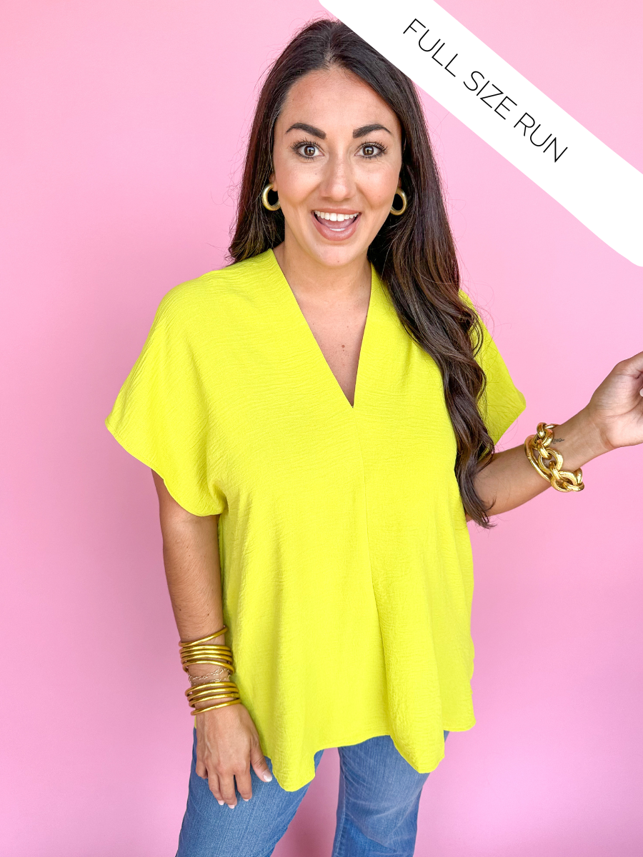 ADRIENNE | Willow Top - Chartreuse