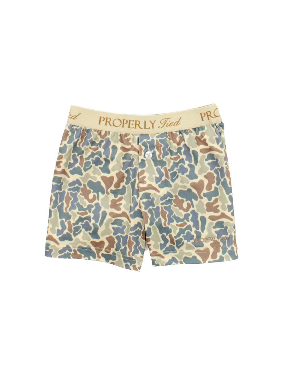 Properly Tied | YOUTH Inlet Boxer - Field Camo