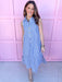 Jincy's Women's Boutique Spring Styles Blue Stripe Maxi Dress Bold Gold Buttons